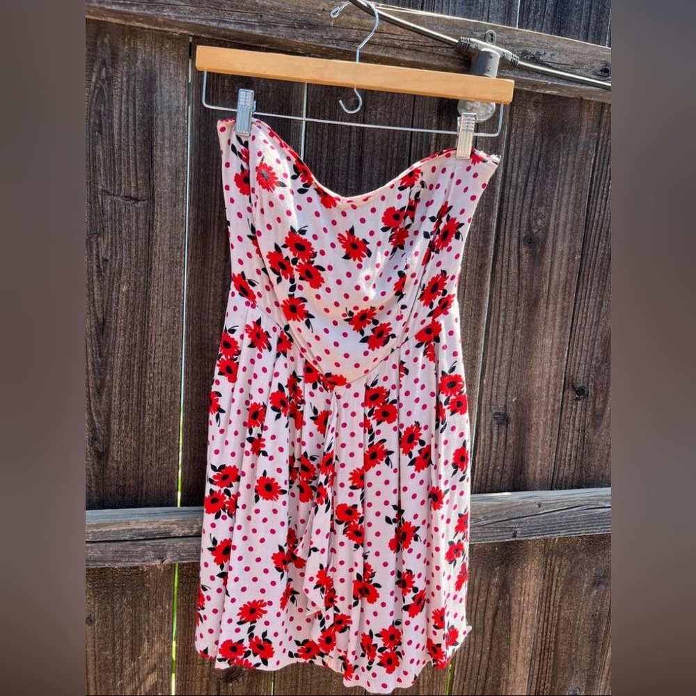 Strapless Floral Summer Dress